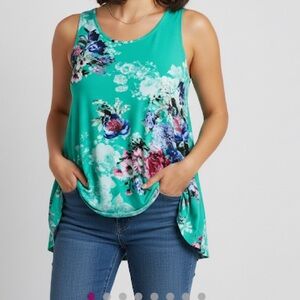 Women’s Small Teal Floral Tank/ Sleeveless Flowy​